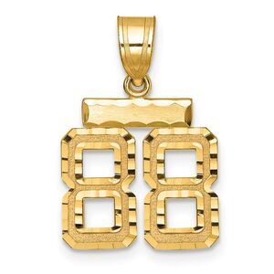 14k Yellow Gold, Varsity Collection, Small D/C Pendant Number 88